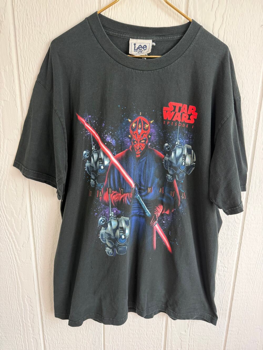 VTG Star Wars Episode I Darth Maul Men’s RARE Black Crew Neck Cotton T-Shirt XL